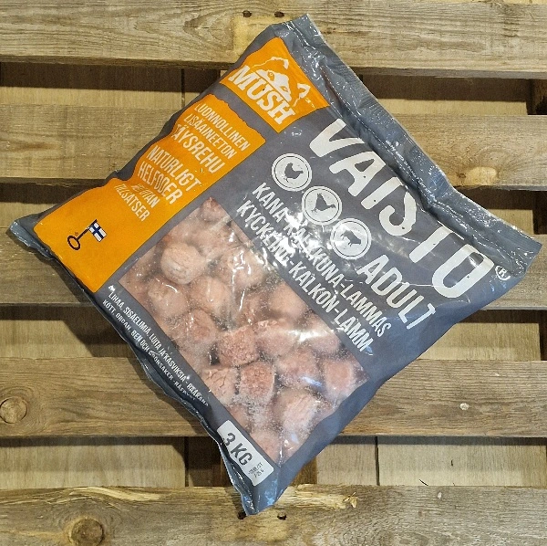 MUSH Vaisto Grå Kalkun Kylling Lam 3 kg - BARF til hunde